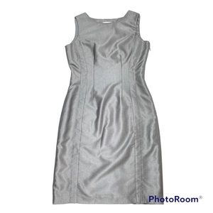 Calvin Klein sleeveless silver gray sheath dress Size 2